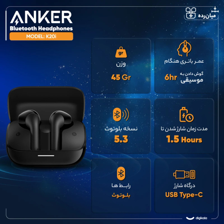 هندزفری بی سیم انکر مدل K20I
